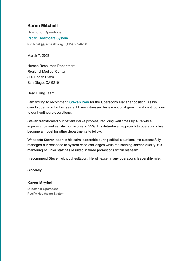 Teal accent recommendation